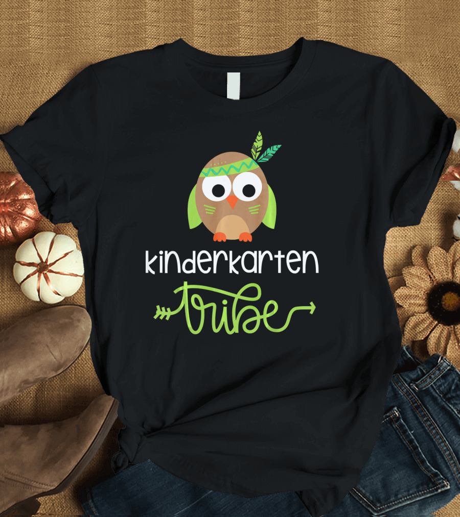 Kindergarten Tribe Cute Owl with Feathers T-Shirt