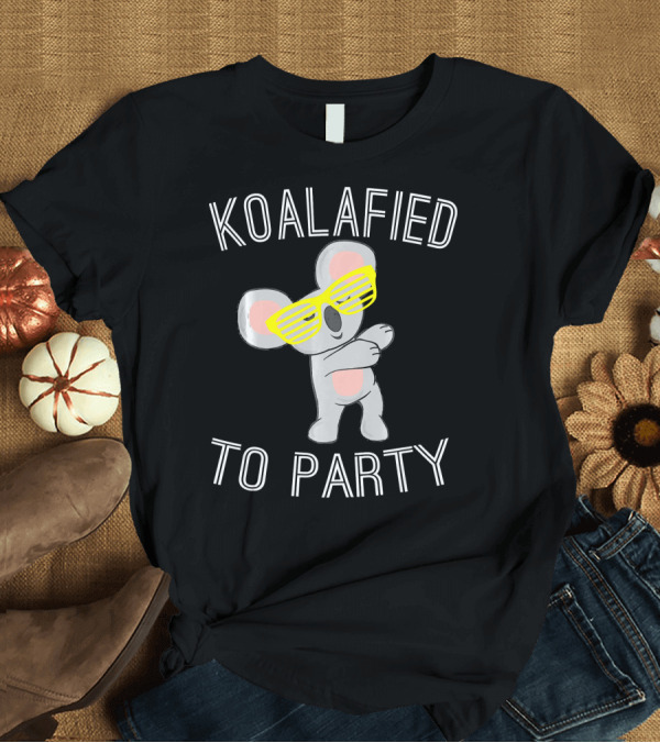 T-Shirt: Koalafied to Party Dabbing Koala Bear with Yellow Sunglasses T-Shirt Koalafied to Party Dabbing Koala Bear with Yellow Sunglasses T-Shirt