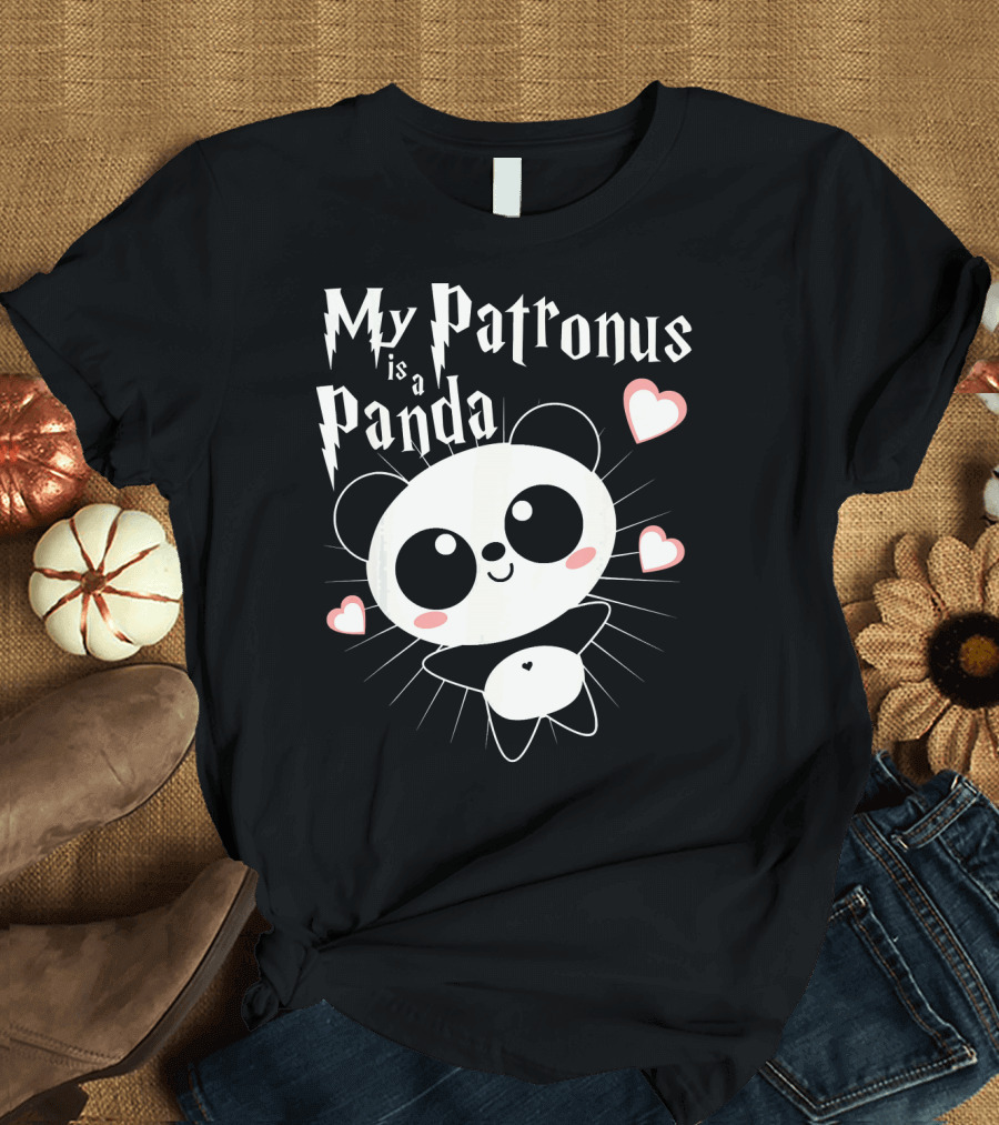 Kawaii My Patronus Is a Panda with Hearts T-Shirt