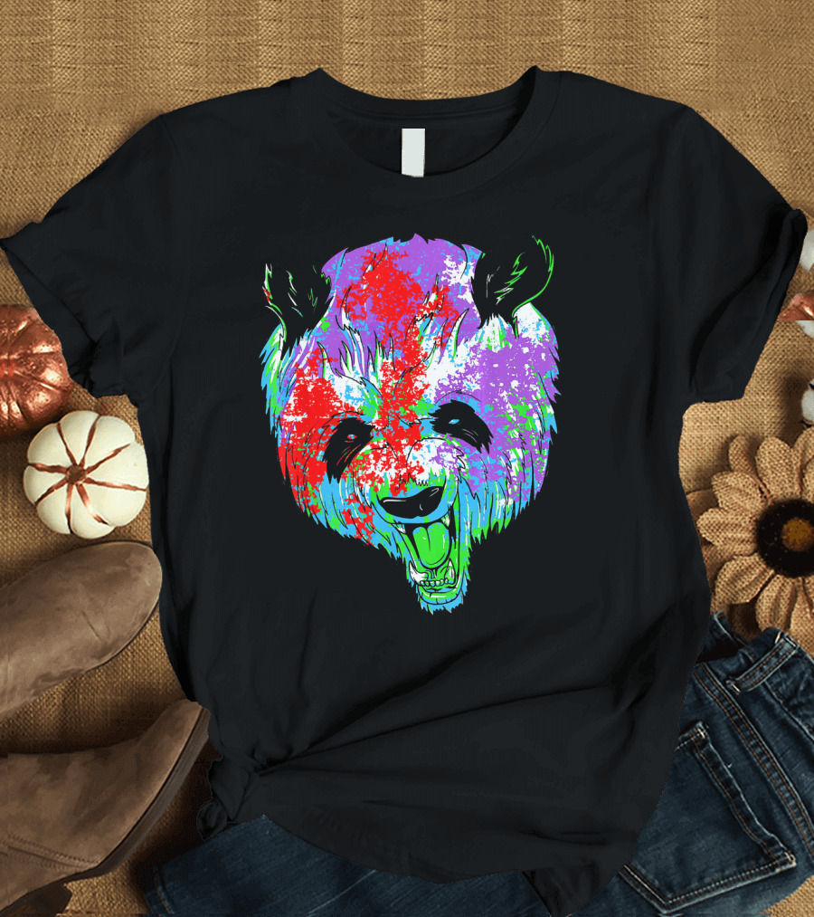 Panda Lover Vibrant Colors Funny Panda T-Shirt