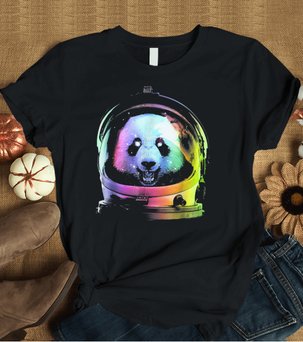 T-Shirt: Rainbow Astronaut Panda Space Adventure Helmet T-Shirt Rainbow Astronaut Panda Space Adventure Helmet T-Shirt
