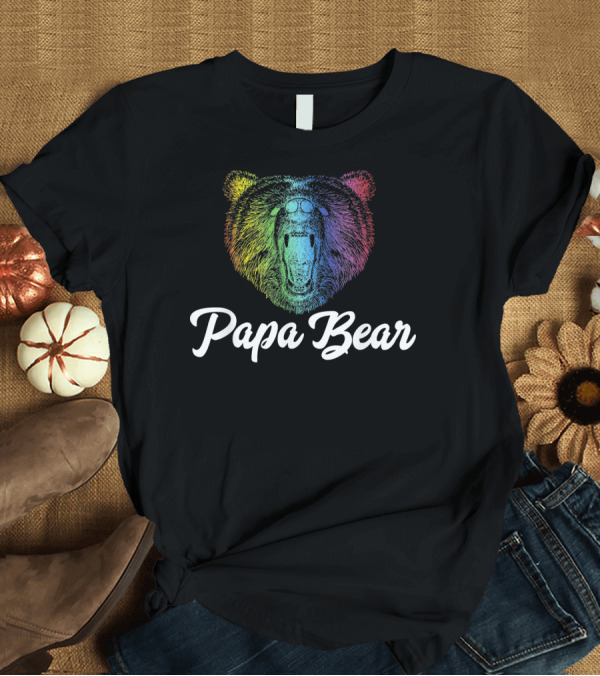 T-Shirt: Papa Bear Rainbow Pride Gay Bear Funny LGB T-Shirt Papa Bear Rainbow Pride Gay Bear Funny LGB T-Shirt
