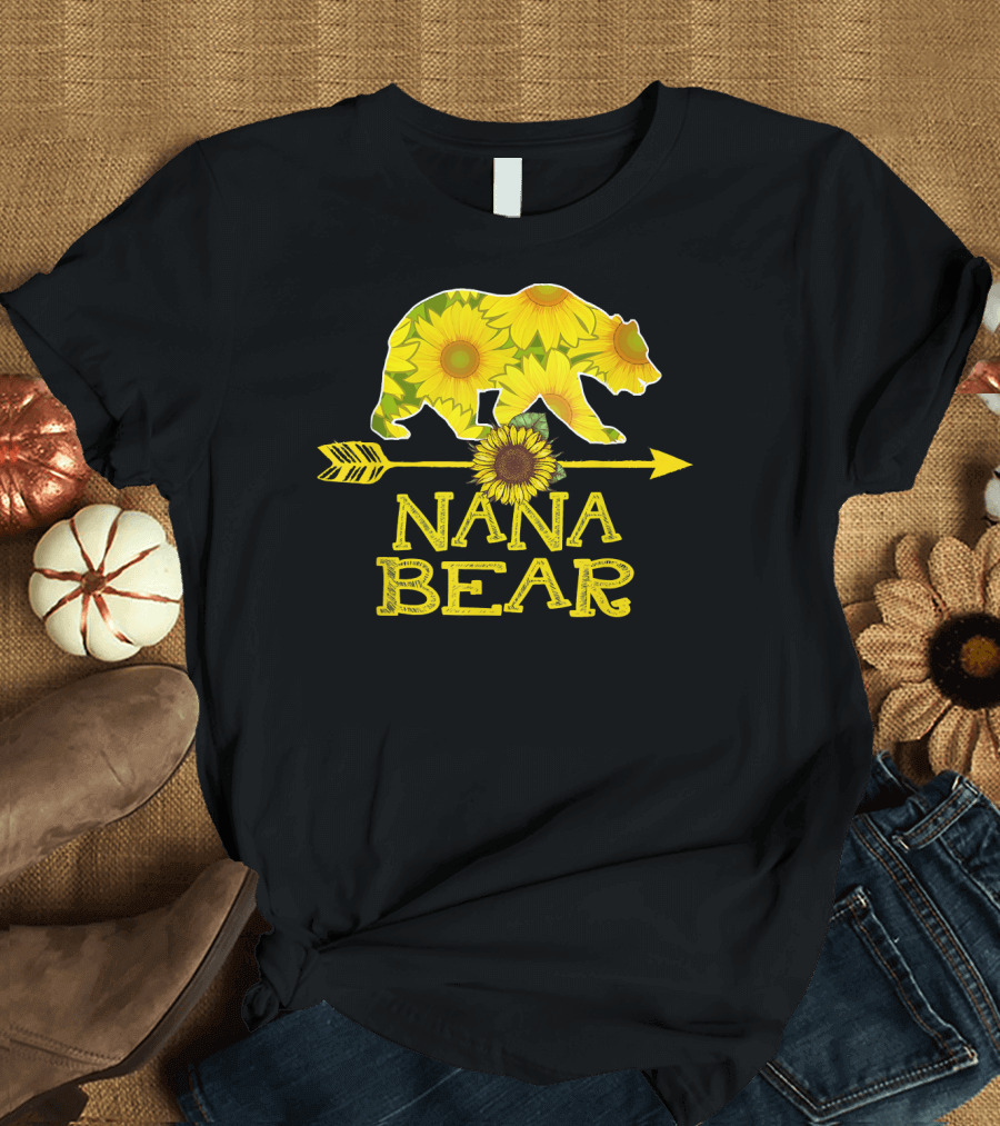 Nana Bear Sunflower Arrow Cute Funny Mother T-Shirt