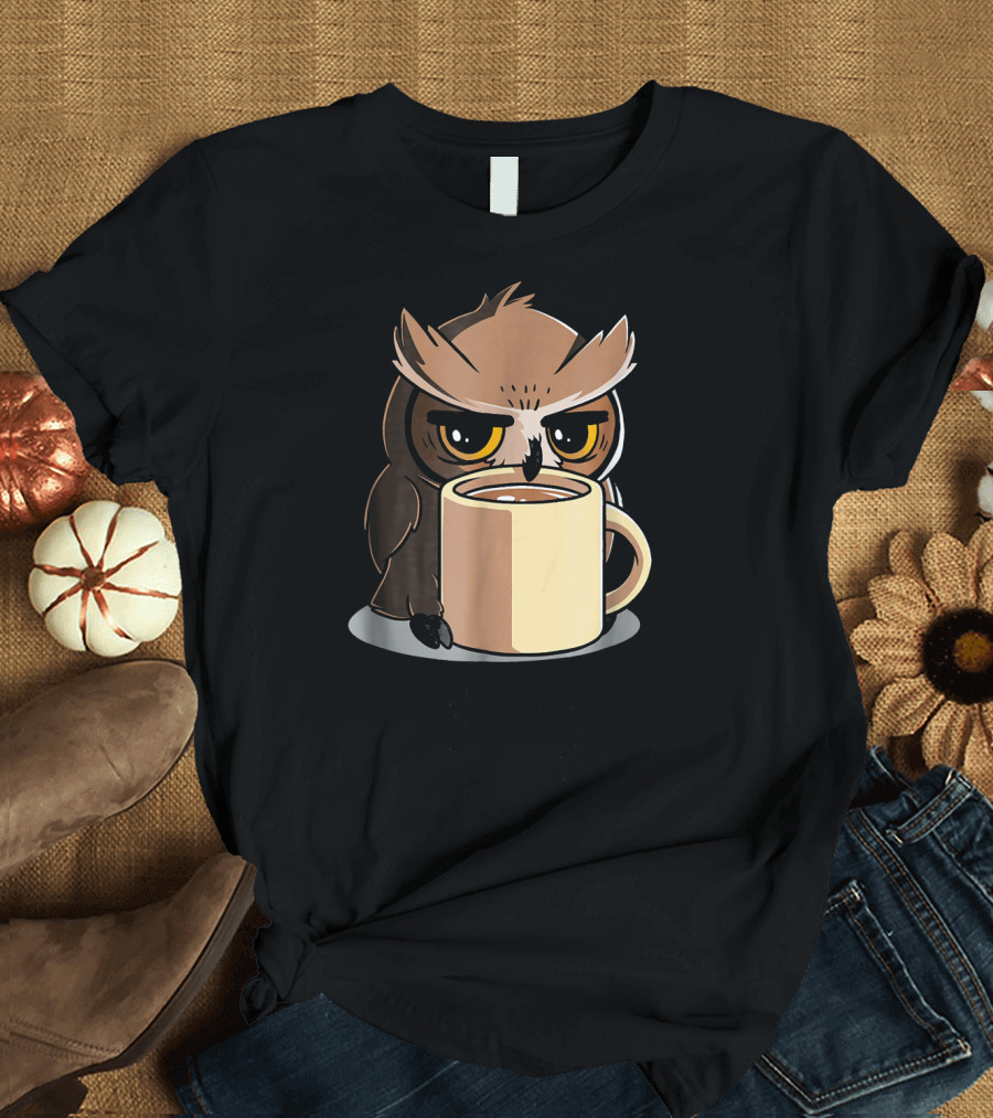 Night Owl Coffee Cup Expression T-Shirt