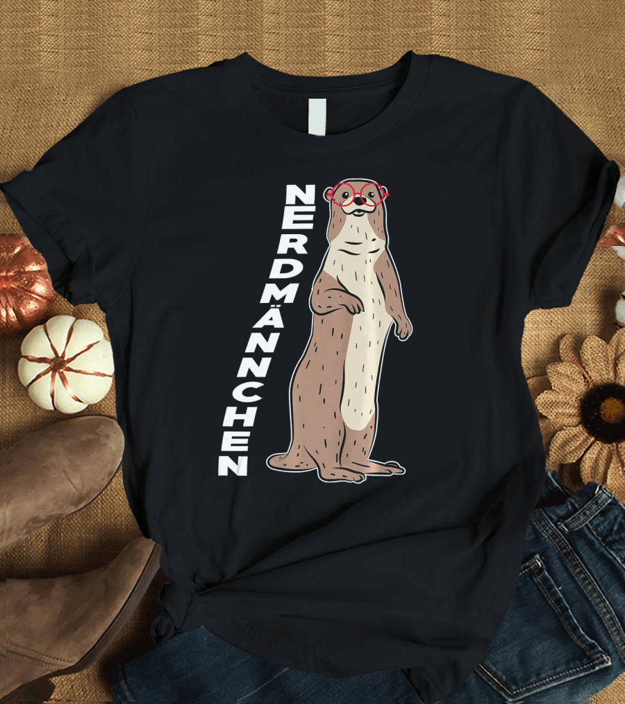 Nerdmännchen Meerkat Glasses Funny Anim T-Shirt