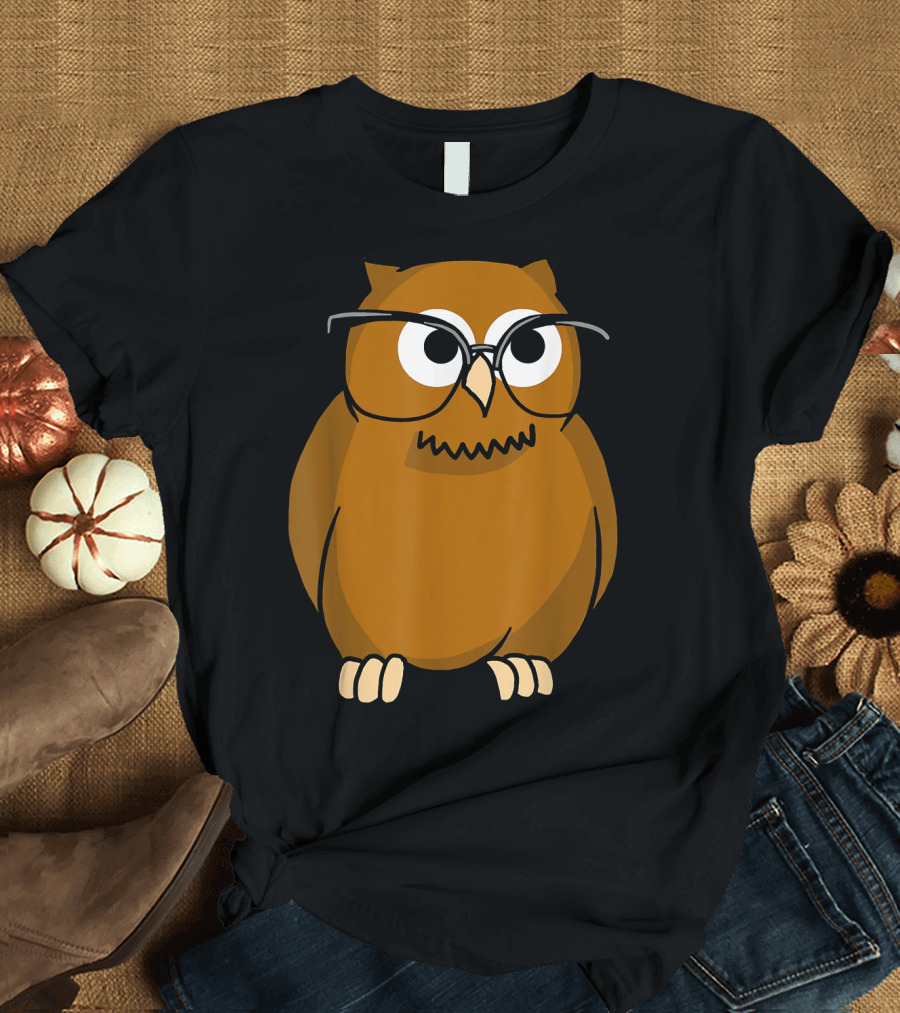 Nocturnal Owl With Glasses Icon T-Shirt