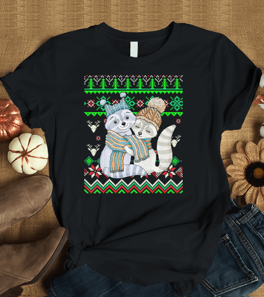 Trash Panda Racoon Christmas Ugly T-Shirt