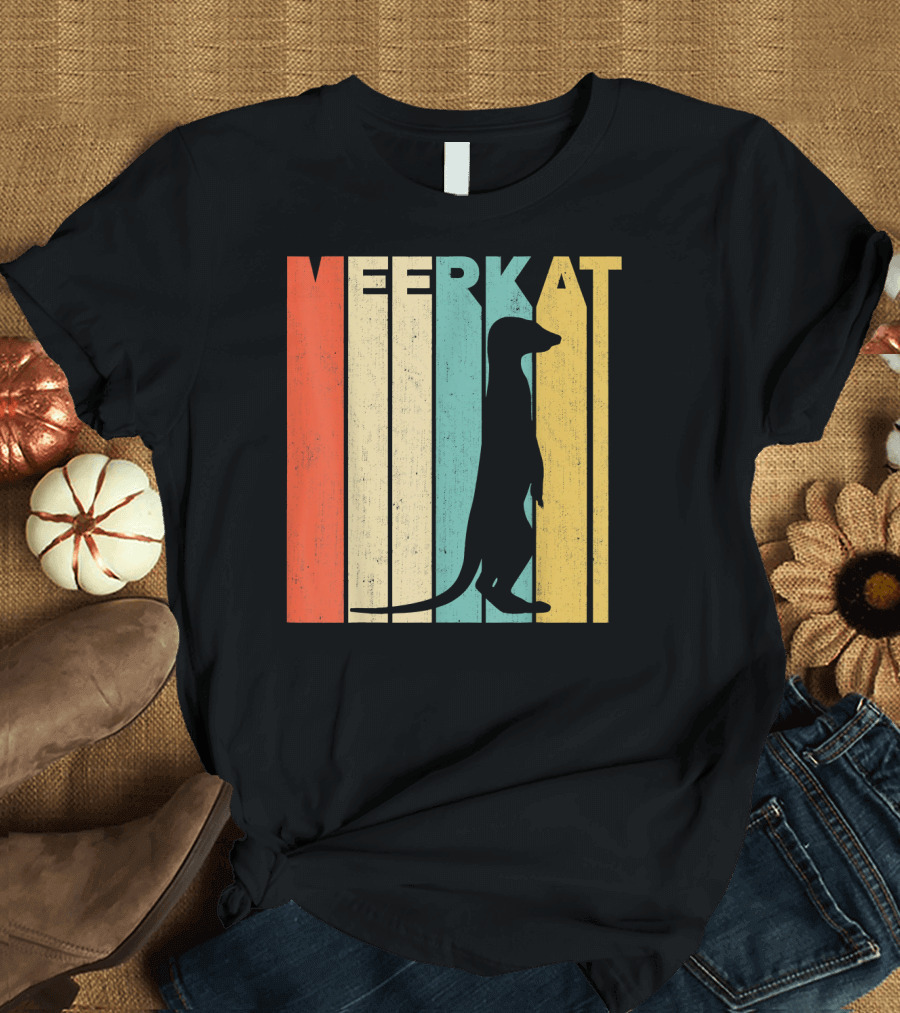Vintage Retro Meerkat Stripe T-Shirt