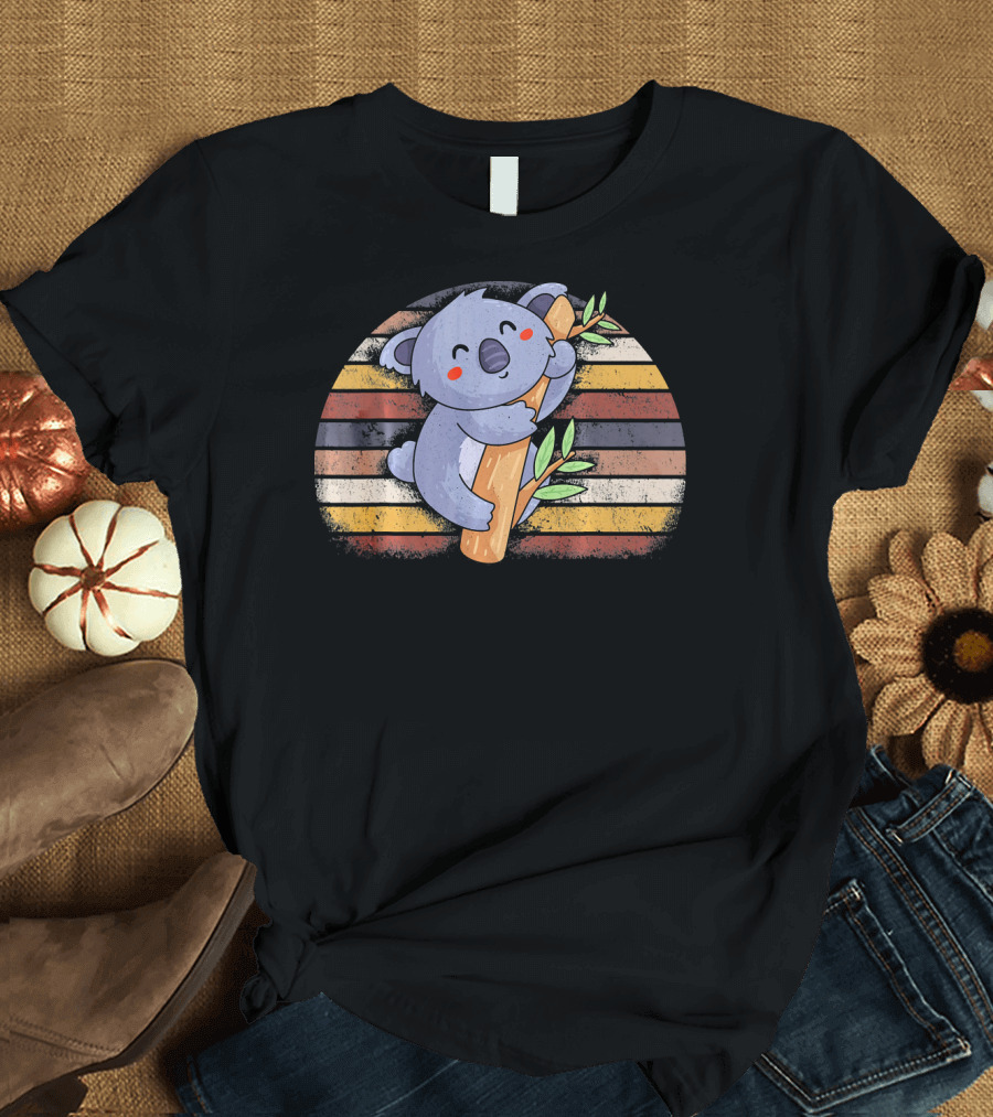 Retro Vintage Koala Lover Stripes T-Shirt
