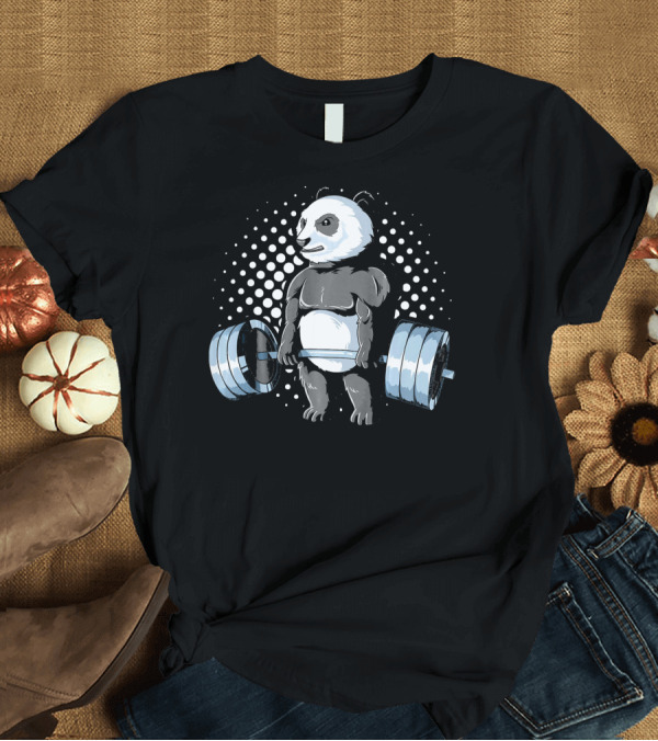 T-Shirt: Weightlifting Panda Heavy Deadlifting Panda Fitness T-Shirt Weightlifting Panda Heavy Deadlifting Panda Fitness T-Shirt