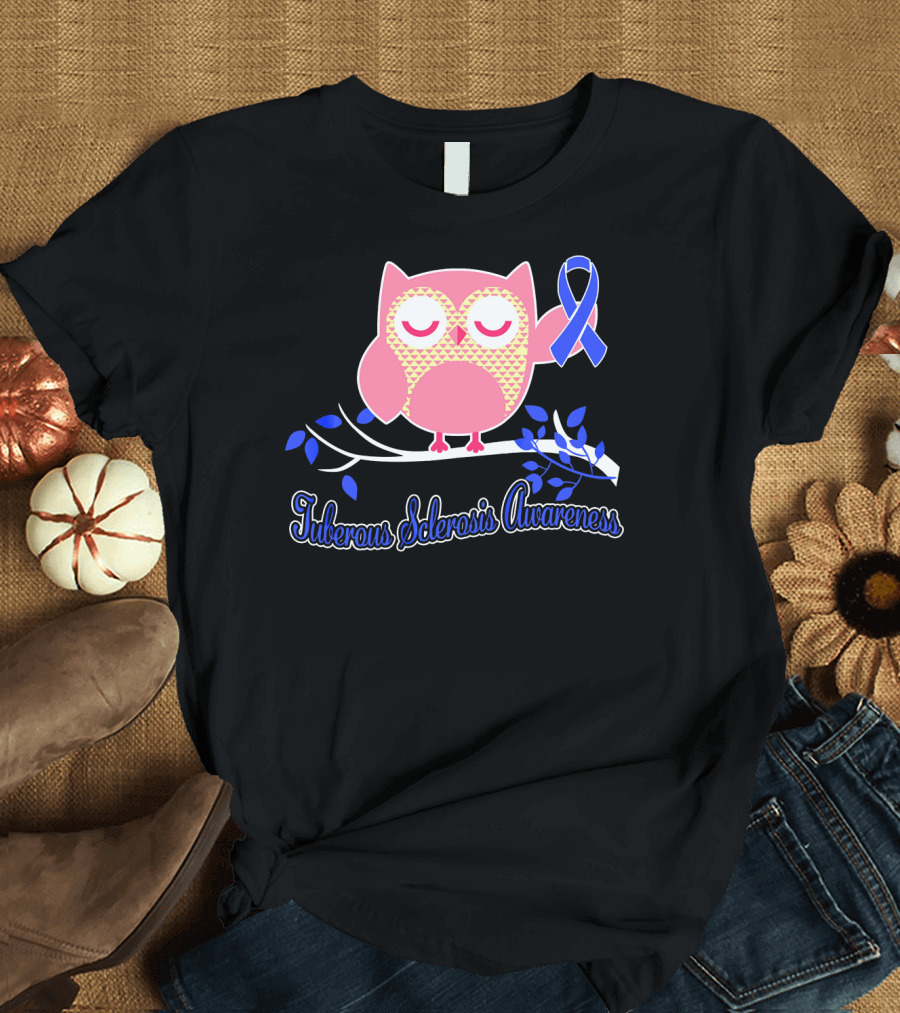 Tuberous Sclerosis Awareness Owl Ribbon on Branch T-Shirt