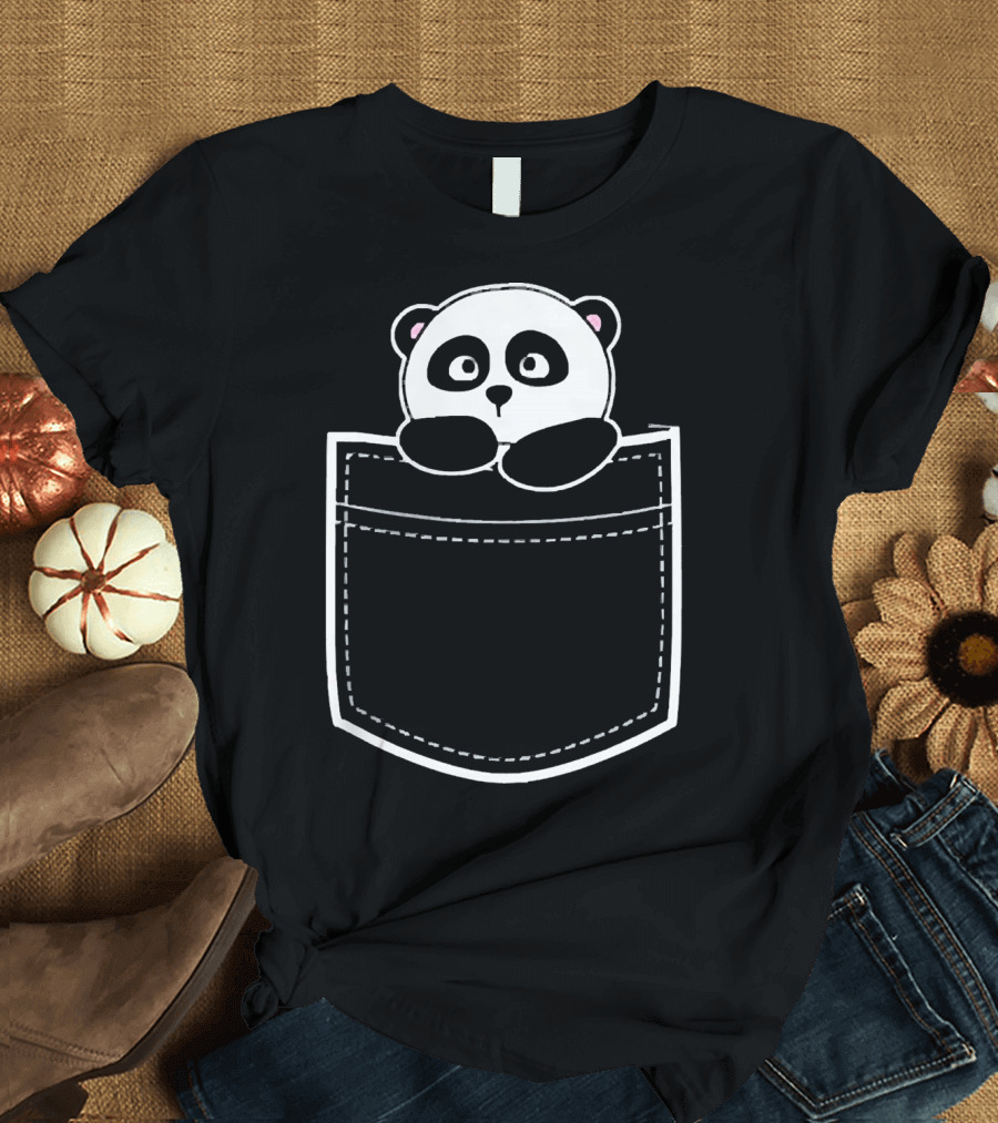 The Panda Bear Peeking from the Pocket T-Shirt