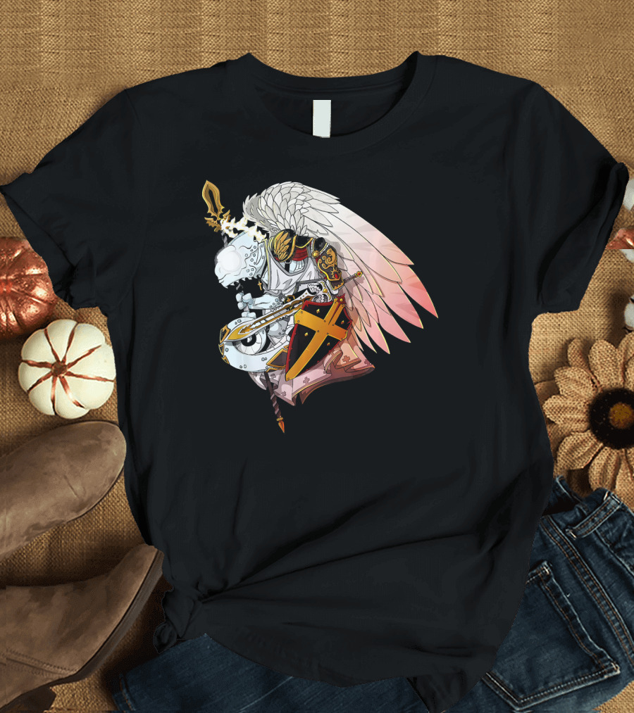 Chameleon Legion Archangel St. Michael Knight with Sword and Shield T-Shirt