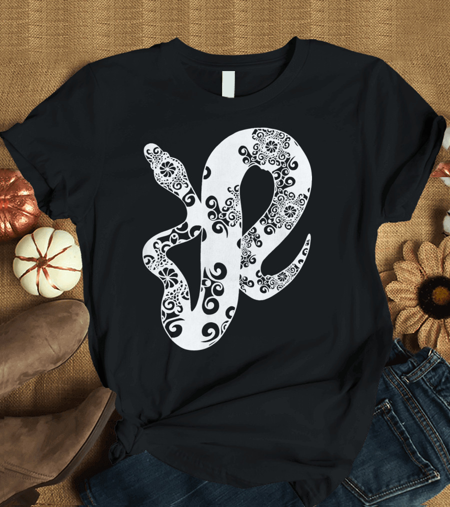 Boho Spiral Pattern Ball Python T-Shirt