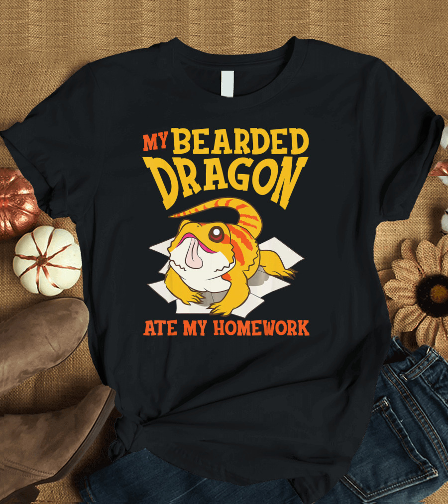 My Bearded Dragon Ate My Homework Cute Beardie Lizard T-Shirt