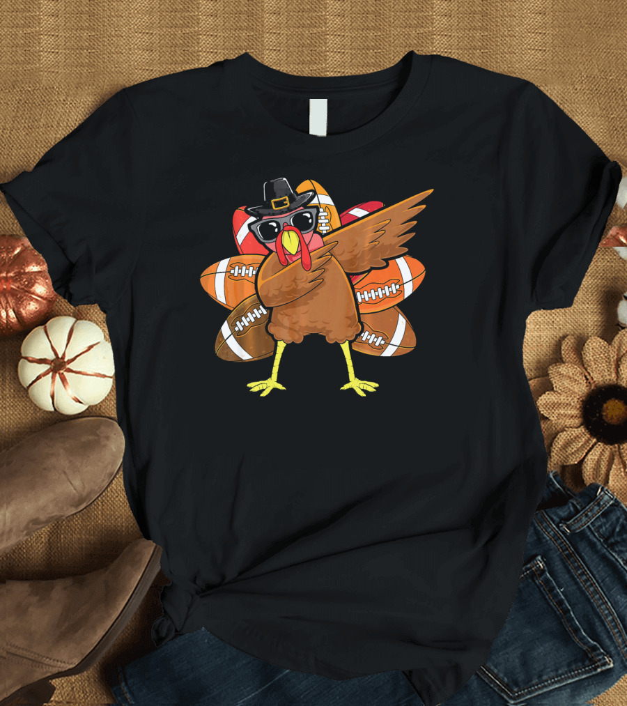 Dabbing Turkey Football Thanksgiving Dab T-Shirt