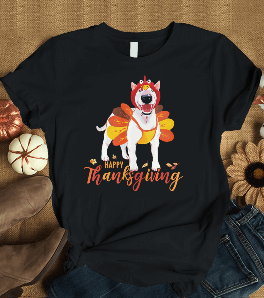 Happy Thanksgiving Bull Terrier Turkey Costume T-Shirt