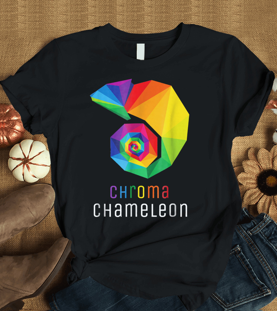 Chroma Chameleon Colorful Geometric Fibonacci Rainbow T-Shirt