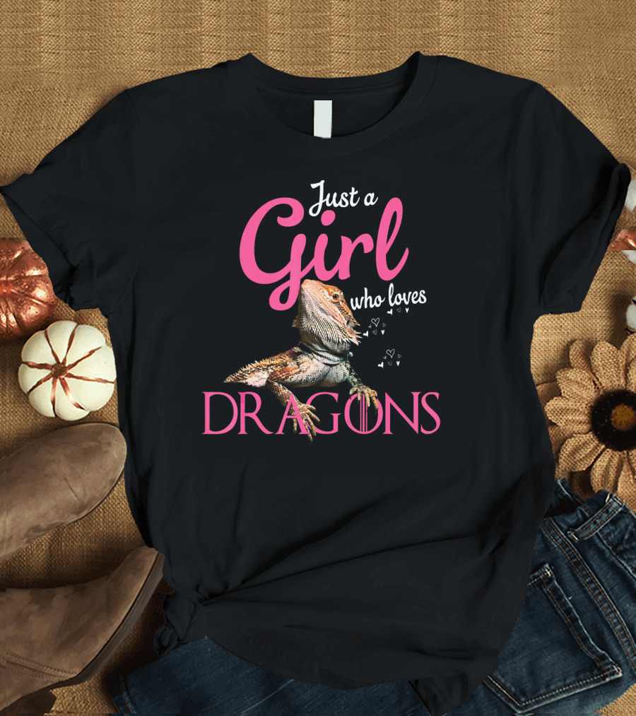 Just a Girl Who Loves Dragons Bearded T-Shirt