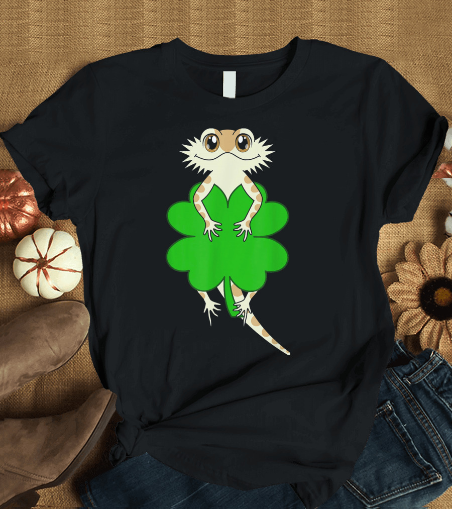 Bearded Dragon St Patricks Day Shamrock Luck T-Shirt
