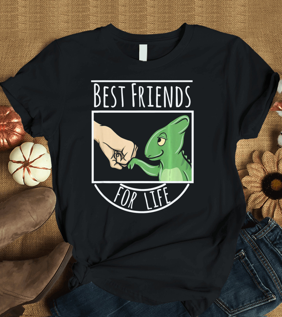 Best Friends For Life Chameleon Fist Bump Funny Pe T-Shirt