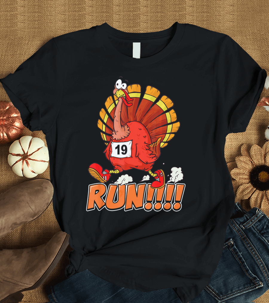 Funny Turkey Run Thanksgiving Family Trot Turkey Trot 19 T-Shirt