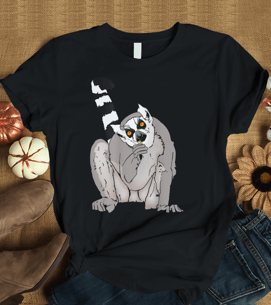 Funny Looking Lemur Idea for Lemurs with Orange Eyes Sitting T-Shirt
