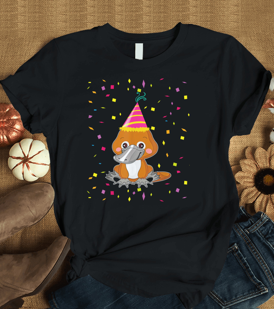Birthday Party Platypus Confetti Fun T-Shirt