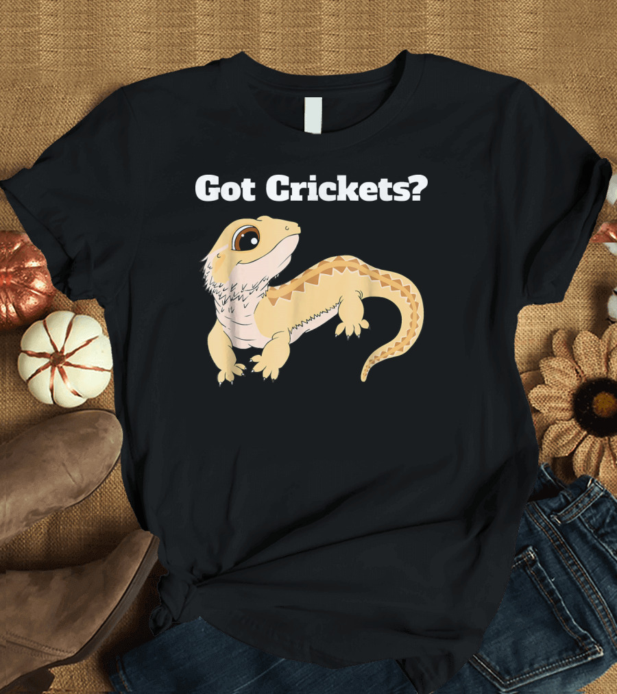 Got Crickets Bearded Dragon Illustrated Reptile T-Shirt