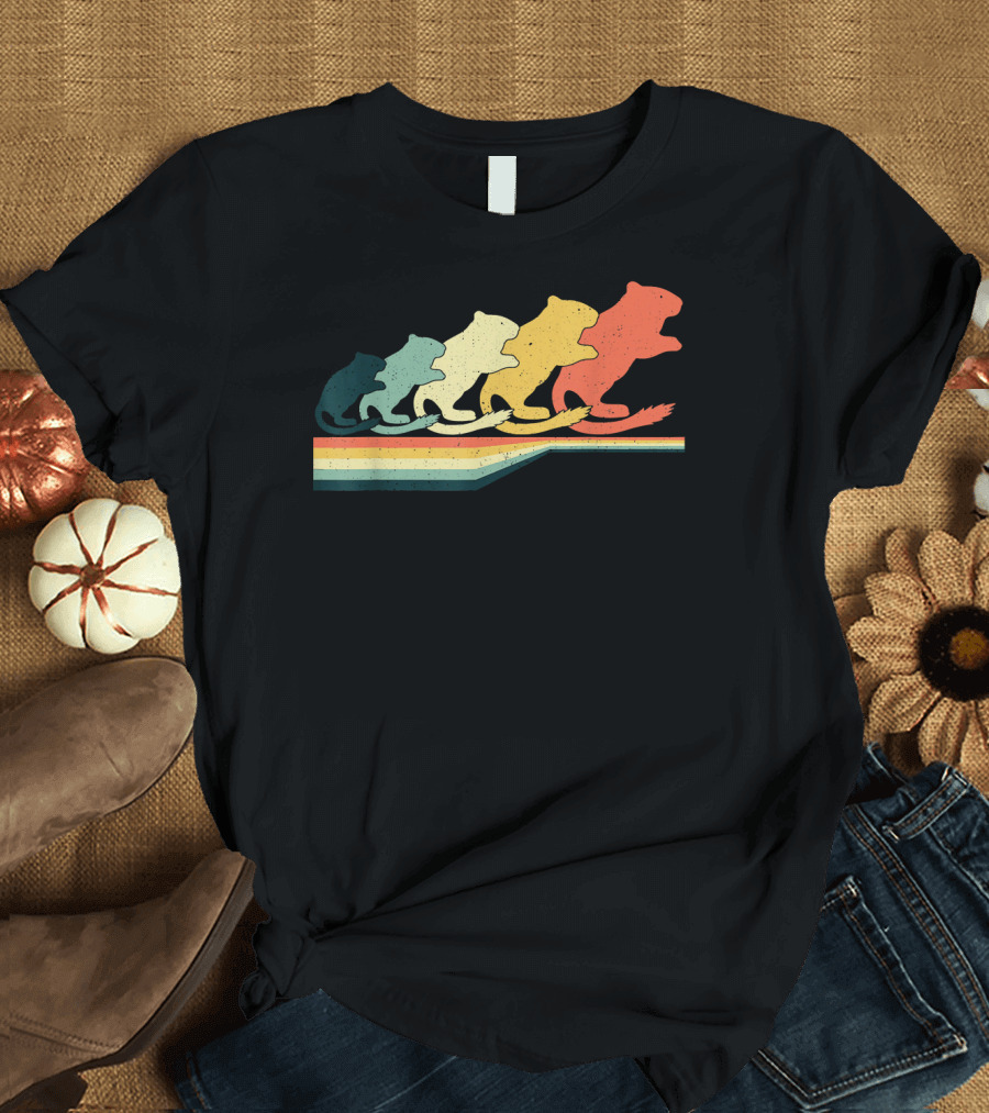 Retro Vintage Gerbil Rainbow T-Shirt