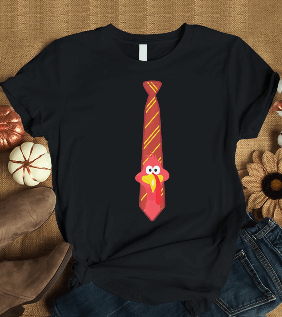 Funny Thanksgiving Turkey Tie Gobble Face T-Shirt