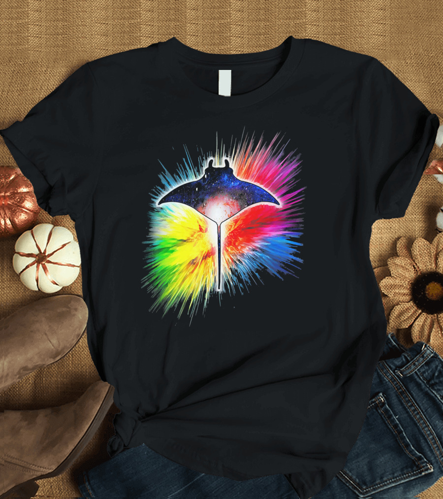 Manta Ray Galaxy Splash Radiant Cosmic Explosion T-Shirt