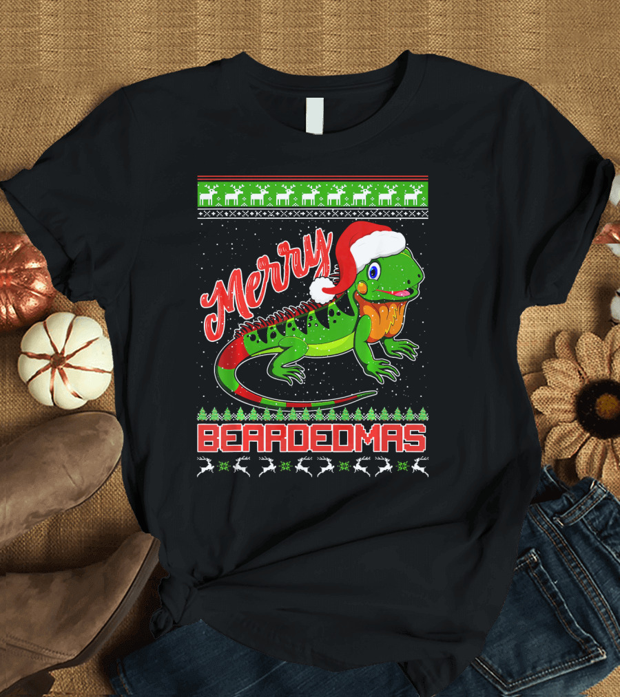 Merry Beardedmas Bearded Dragon Christmas Sweater Ug T-Shirt