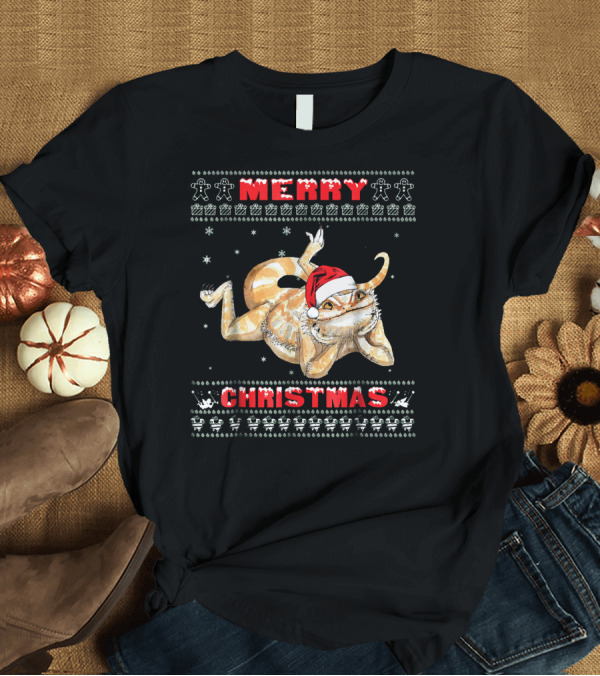 T-Shirt: Merry Christmas Bearded Dragon Ugly T-Shirt Merry Christmas Bearded Dragon Ugly T-Shirt