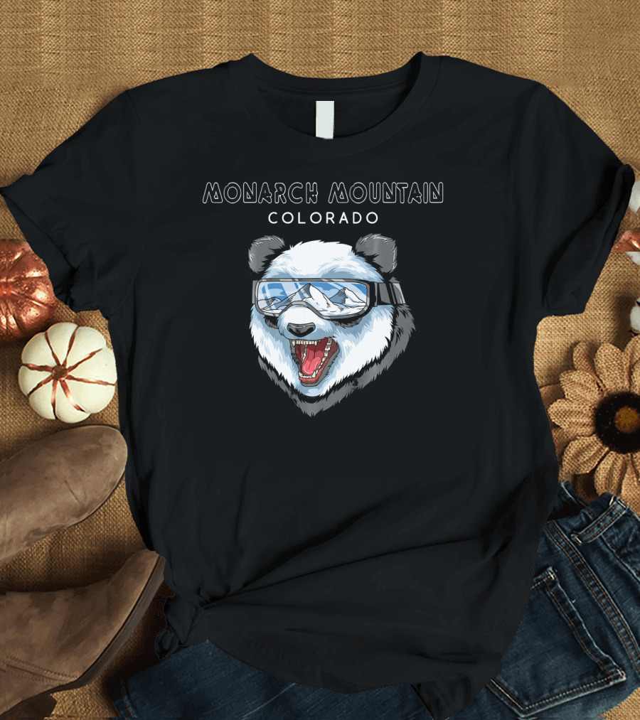 MONARCH MOUNTAIN COLORADO USA PANDA WITH GOGGLES T-Shirt