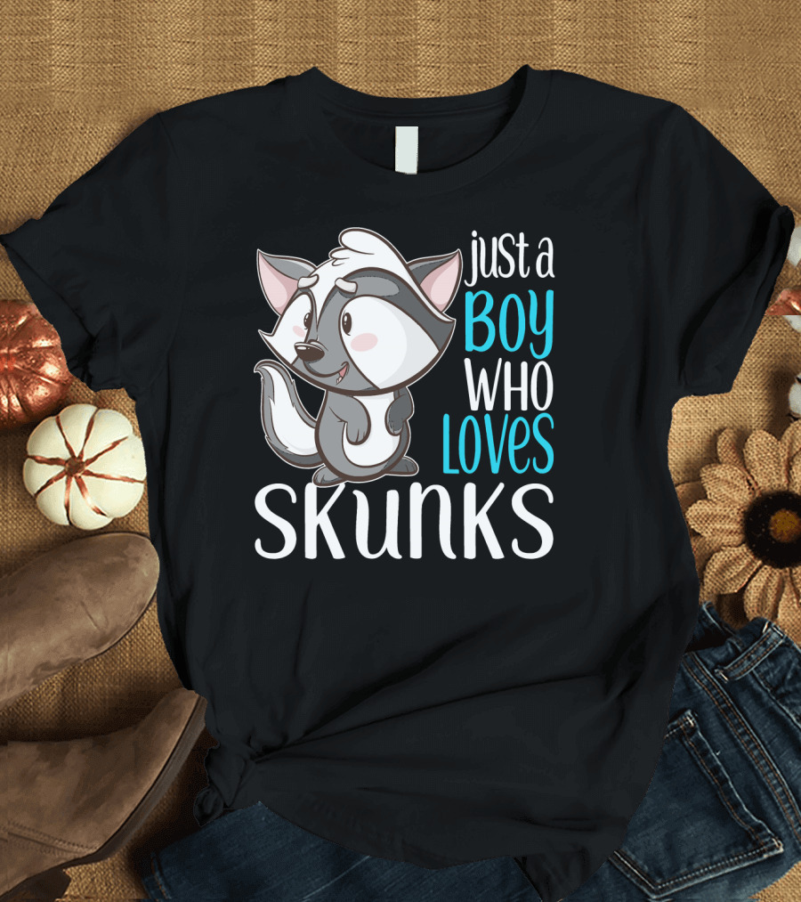 Just a Boy Who Loves Skunks Cute Skunk T-Shirt