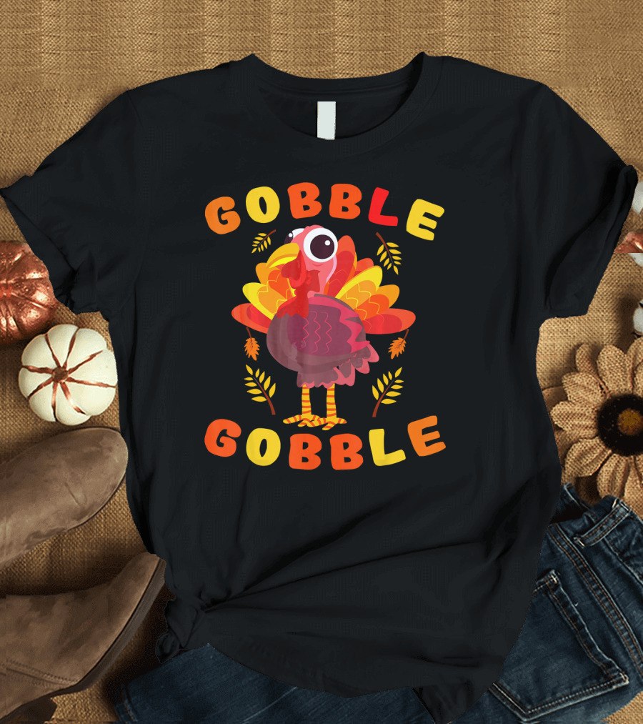 Gobble Gobble Turkey Kids Thanksgiving T-Shirt