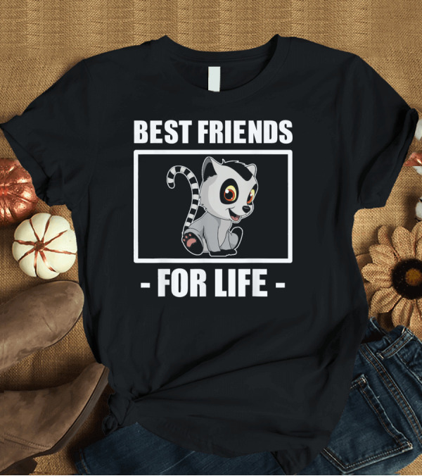 T-Shirt: Best Friends For Life Lemur Cartoon T-Shirt Best Friends For Life Lemur Cartoon T-Shirt