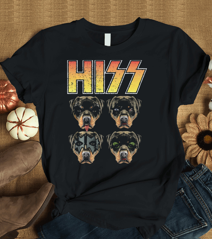 Hiss Funny Rottweiler Rott Rottie Rock Band T-Shirt