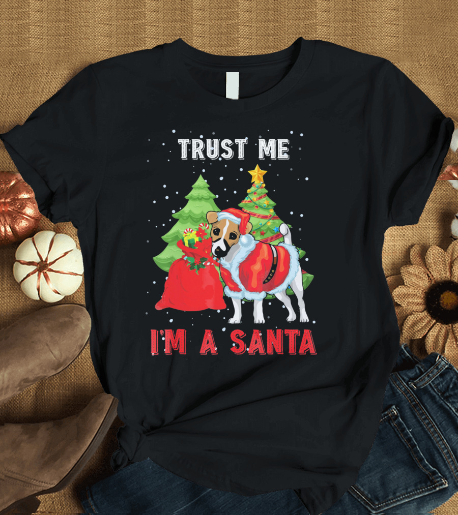 Trust Me I'm a Santa Jack Russell Dog Christmas Trees T-Shirt