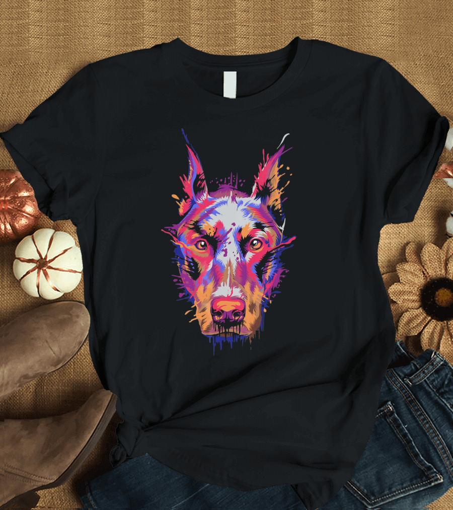 Doberman Pinscher Vibrant Splash T-Shirt