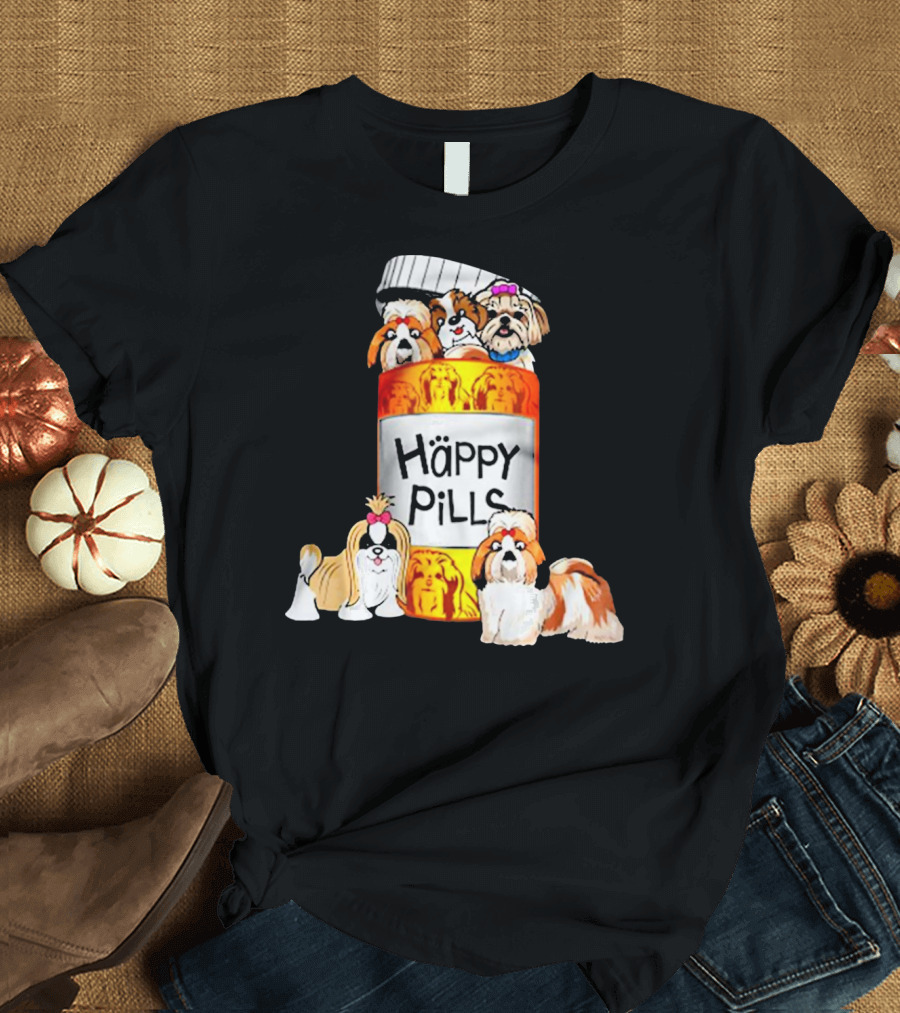 HAPPY PILLS SHIH TZU DOG BOTTLE CANINE COMFORT T-Shirt