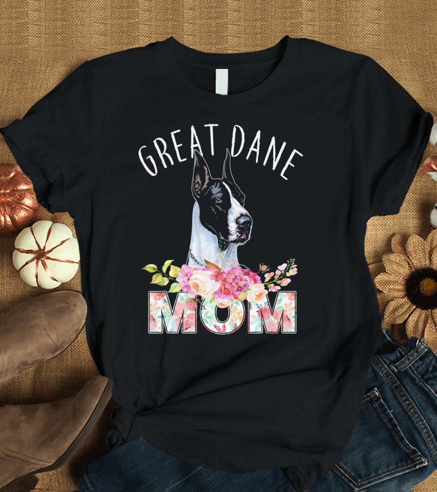 Great Dane Mom Floral T-Shirt