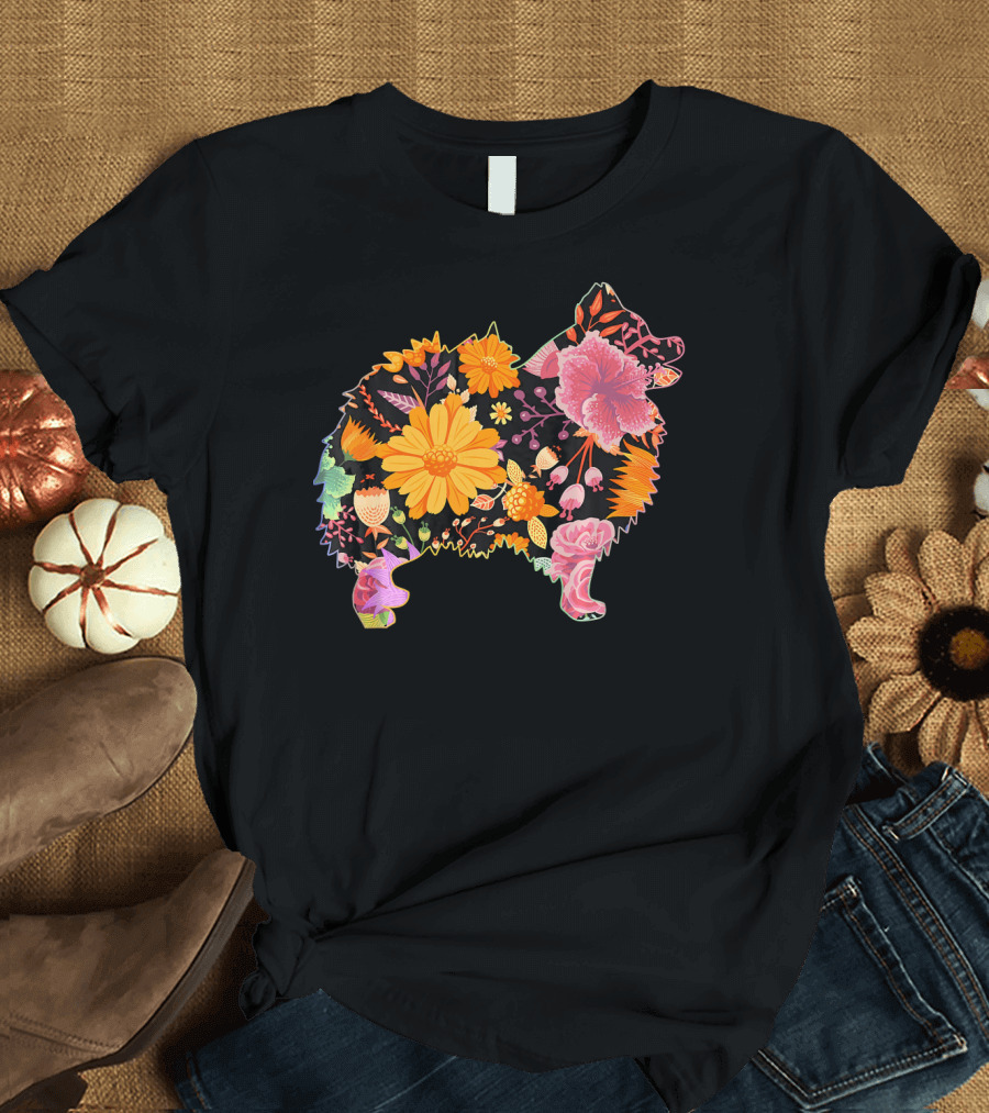 Floral Flower Vintage Retro POME T-Shirt