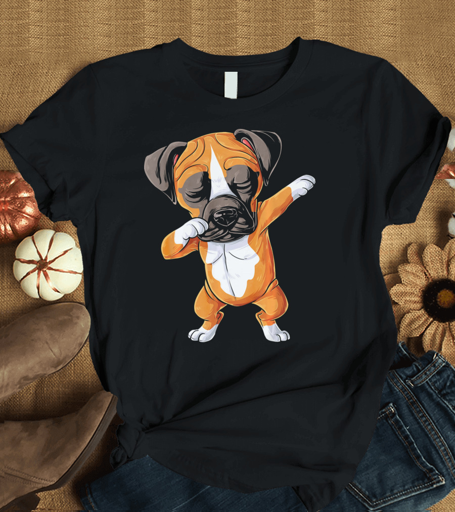Dabbing Boxer Dog for Kids Boys Pupp Lovers T-Shirt