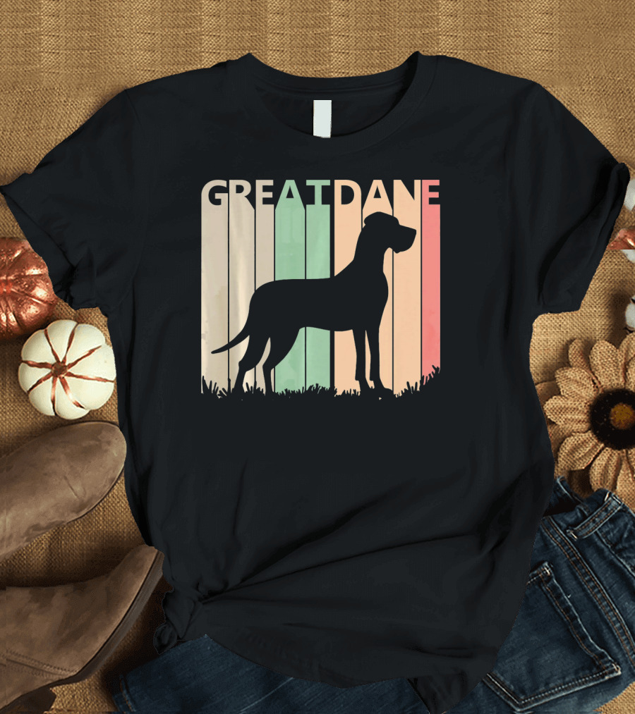 Great Dane Retro Silhouette Valentine's Day T-Shirt