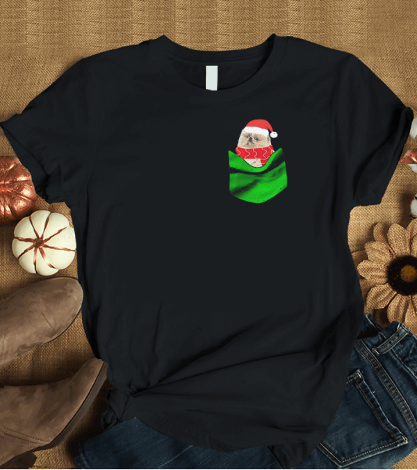 T-Shirt: Funny Pomeranian Christmas Dog Santa Hat in Your Pocket T-Shirt Funny Pomeranian Christmas Dog Santa Hat in Your Pocket T-Shirt