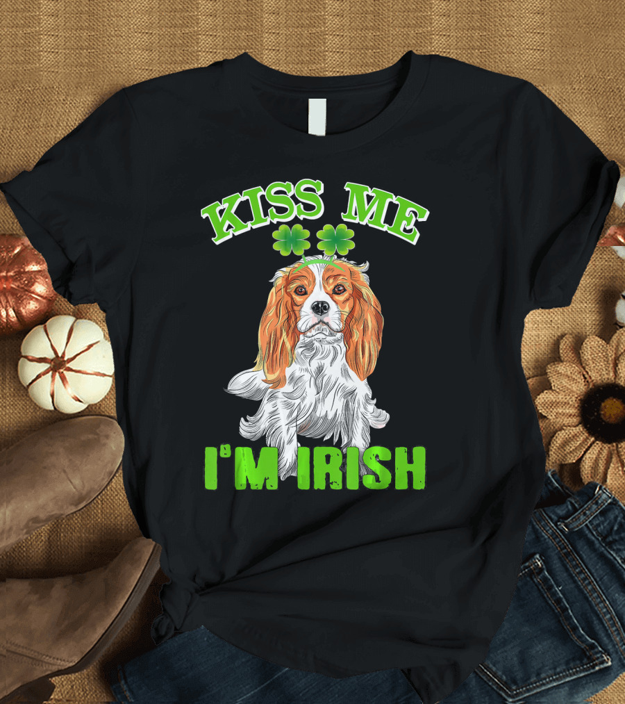 Kiss Me I'm Irish Cavalier King Charles Spaniel T-Shirt