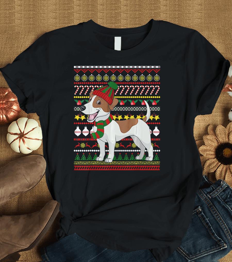 Jack Russell Santa Claus Ugly Christmas T-Shirt