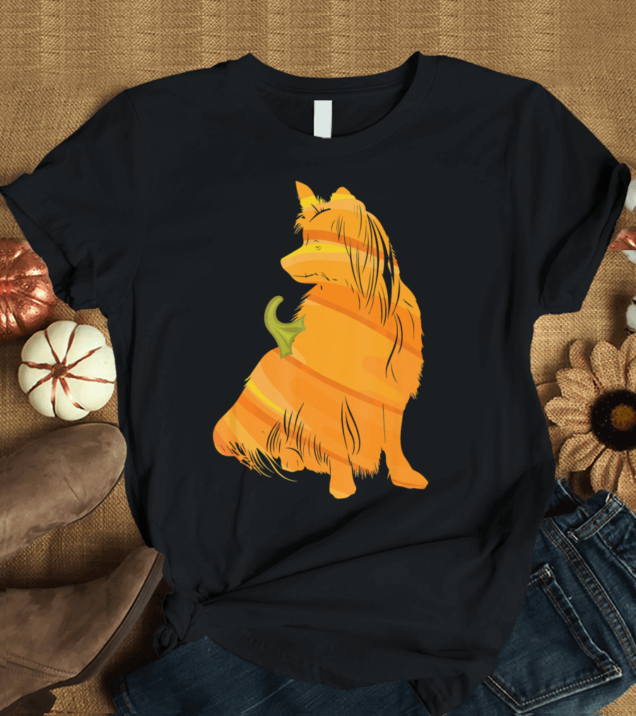 Halloween Papillon Pumpkin Dog T-Shirt